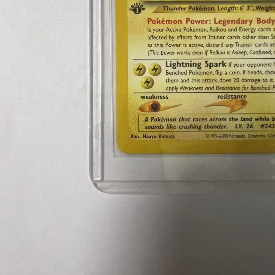 포켓몬카드 1st Edition Raikou 희귀