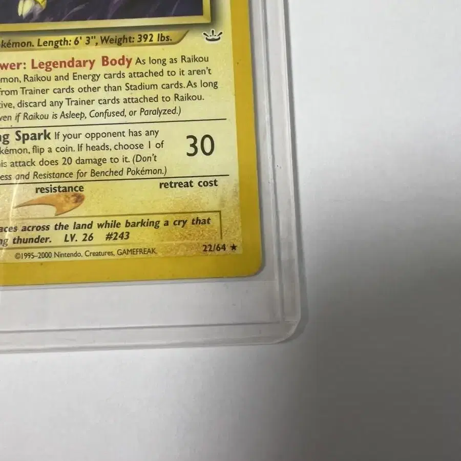 포켓몬카드 1st Edition Raikou 희귀