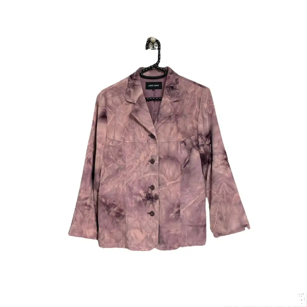 Dark purple pink pattern suede jacket