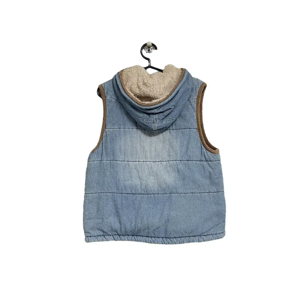 Denim western detail cotton padding vest