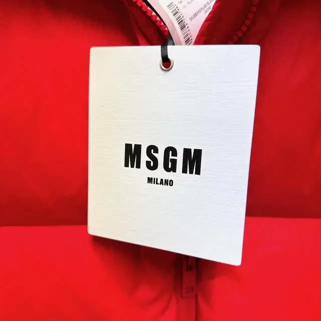 (정품/새상품) MSGM 여성 레드 덕다운 백로고 패딩 베스트 90%