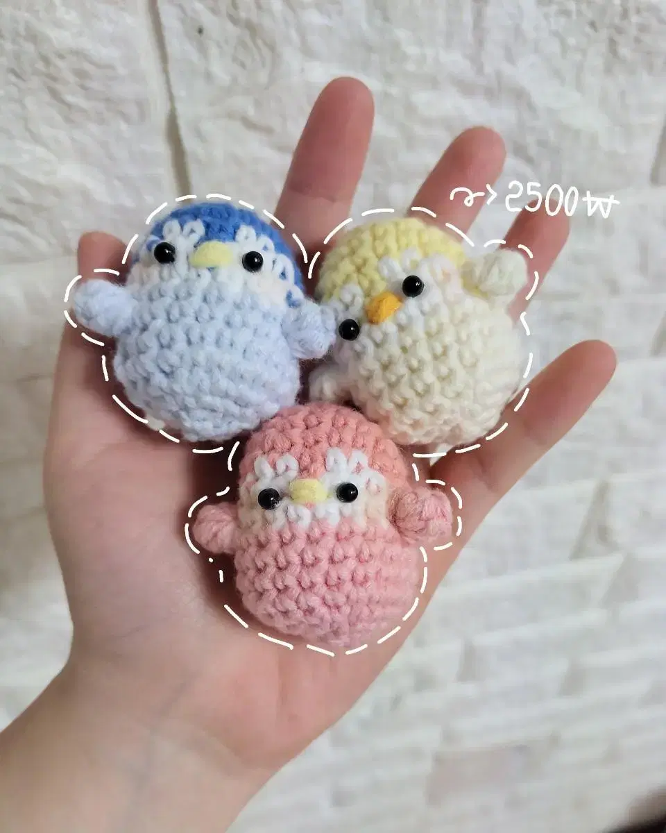 Knitting keyring) Mini Penguin [4+1]