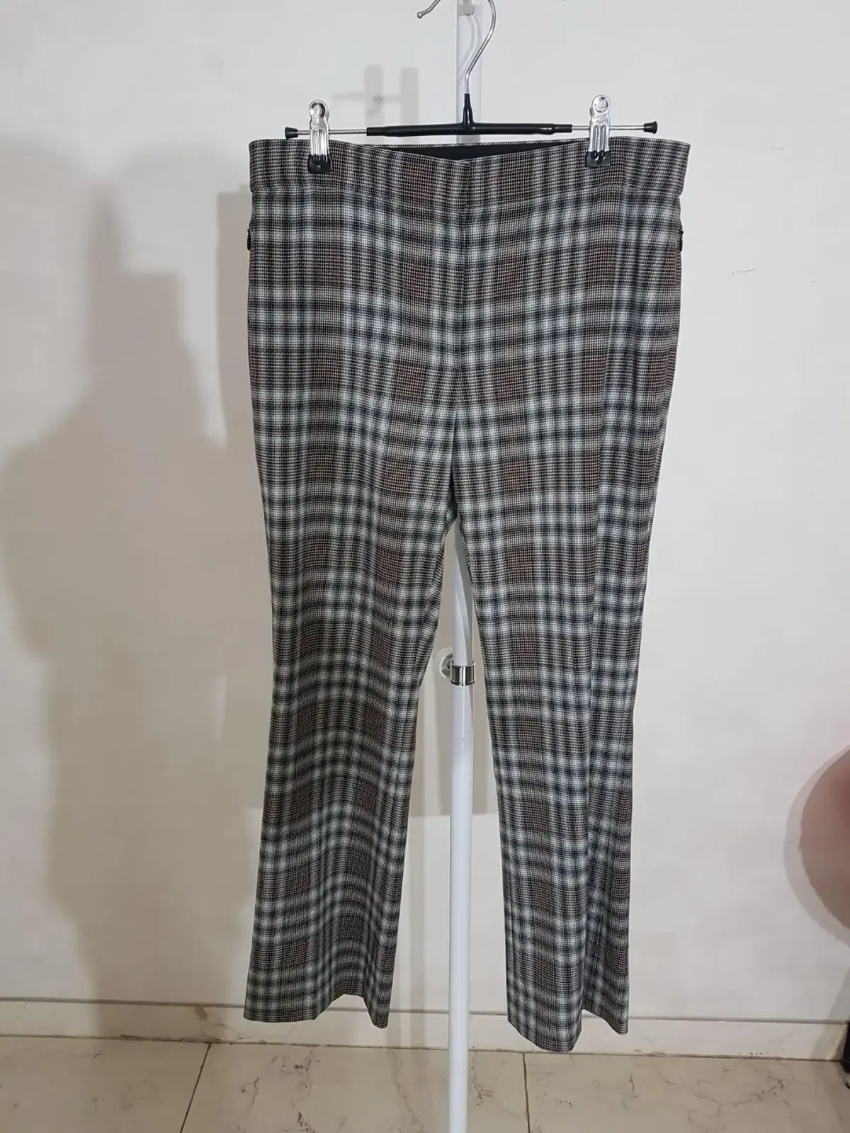 020 Terry Check Semi Bootcut Trousers 55