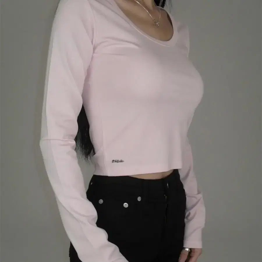 페일제이드 베이직 롱슬리브 basic u-neck T pink