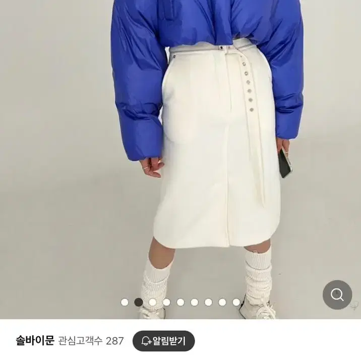 (새상품)덕다운 유광 코팅 크롭 패딩 블루 (정가65000원)