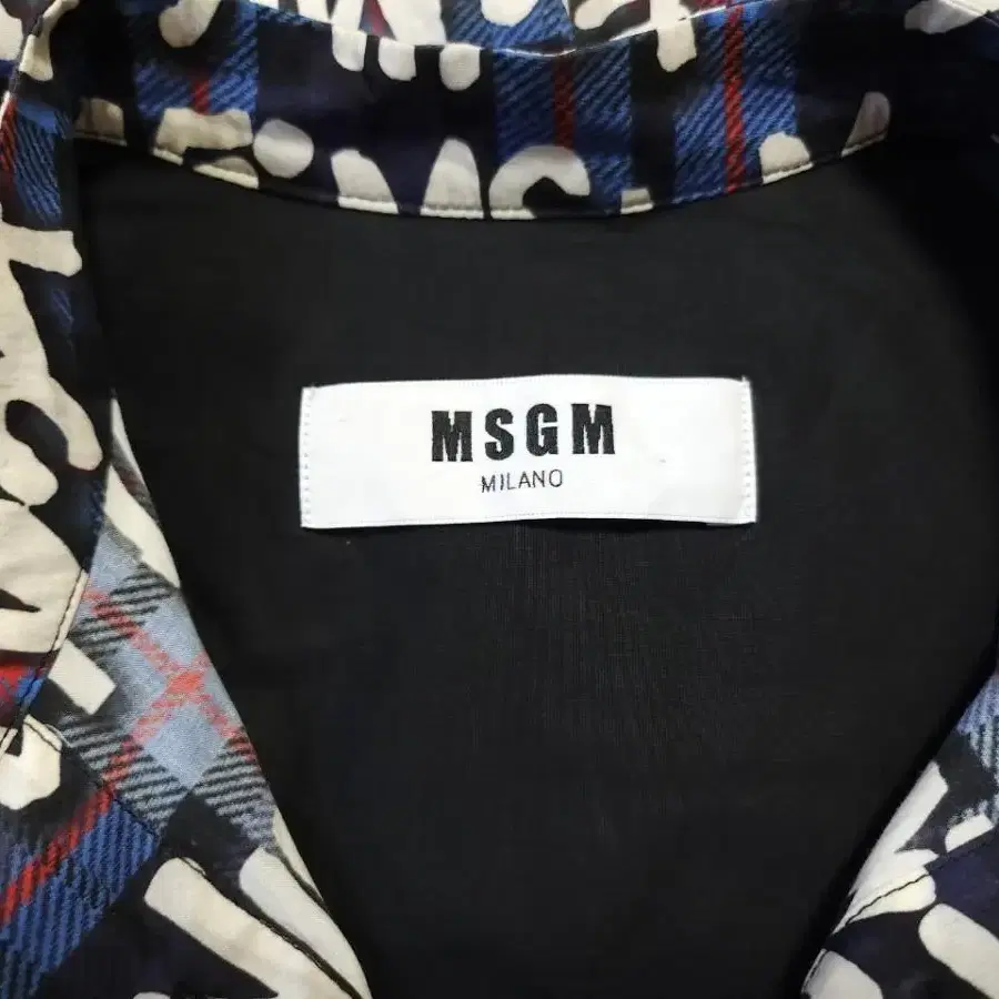 매장판 MSGM 그래피티 타탄 체크 프린트셔츠  38