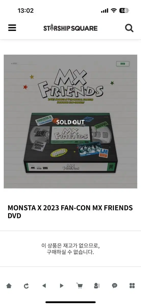 MONSTA X fan con MX FRIENDS unsealed DVD excluding photocards