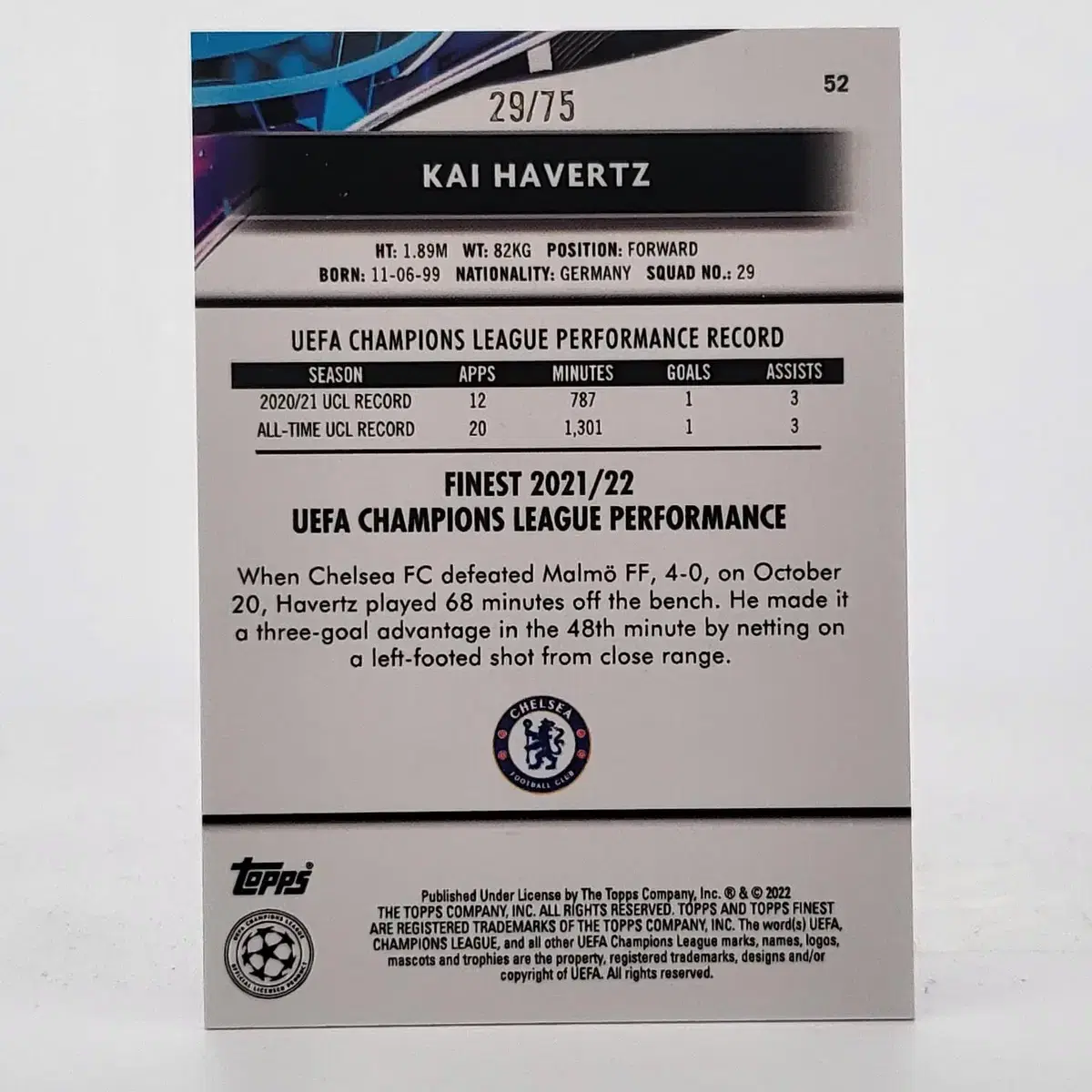 아스날FC 카이 하베르츠 (KAI HAVERTZ) /75한정 ACUA R