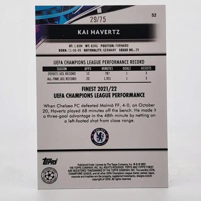 아스날FC 카이 하베르츠 (KAI HAVERTZ) /75한정 ACUA R