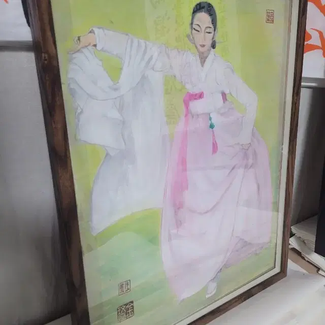 미인도 살풀이 춤사위 민화 그림 액자