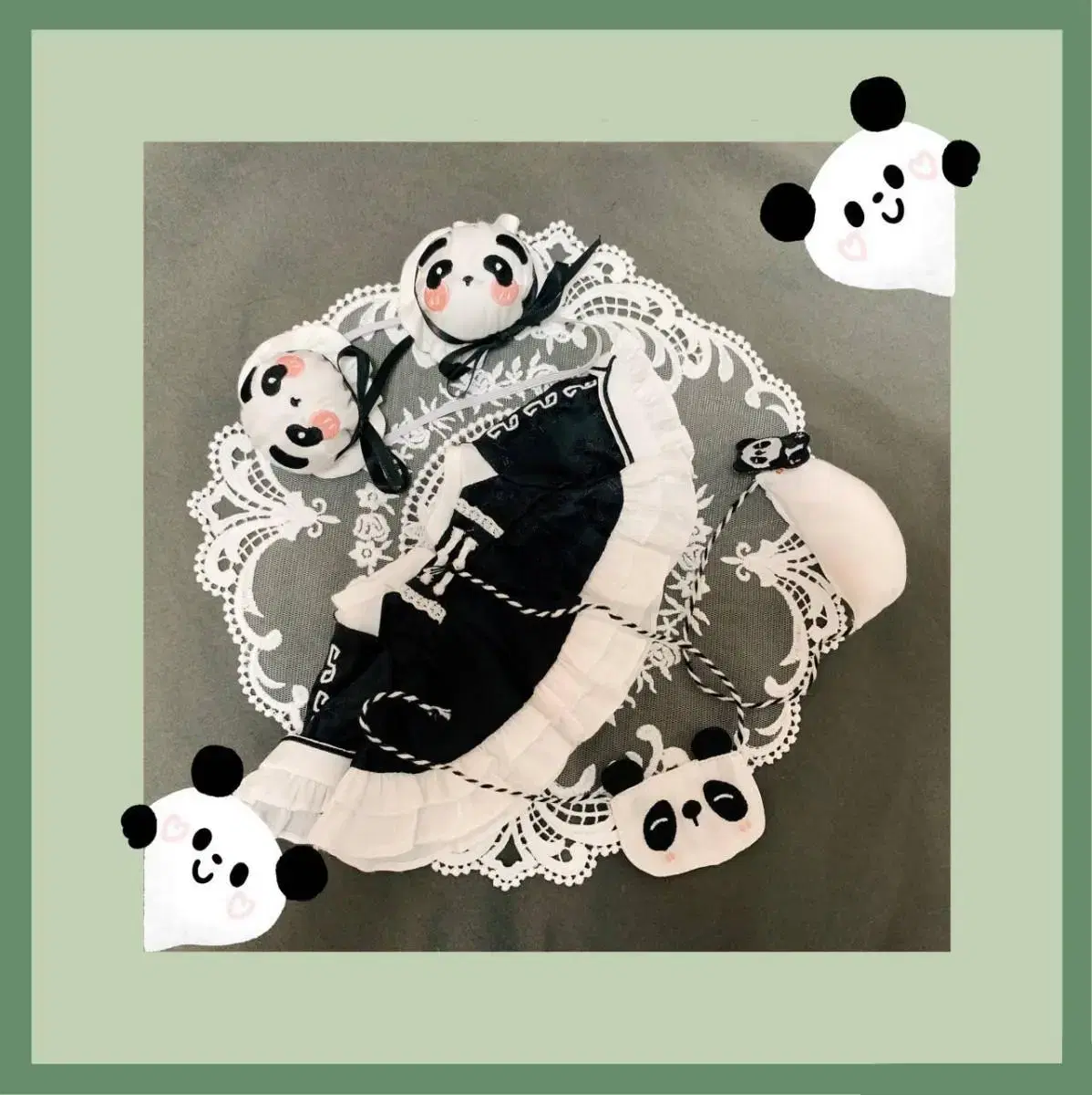 20cm Panda Kitchen Skirt + Pants