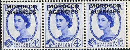 3 sheets 1956 Morocco (overprint on Queen L'Hôspital's stamp)