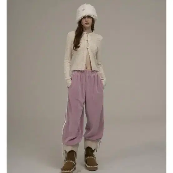 미드나잇무브 4 line pants pink