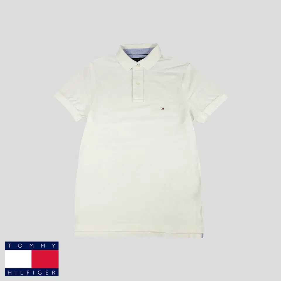 Tommy Hilfiger White Mini Tommy Roger PK Pique 40s Two-Ply Cotton Kara Neck