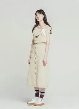 로맨틱크라운 크롭 멜빵 셋업 Overall Top / Skirt