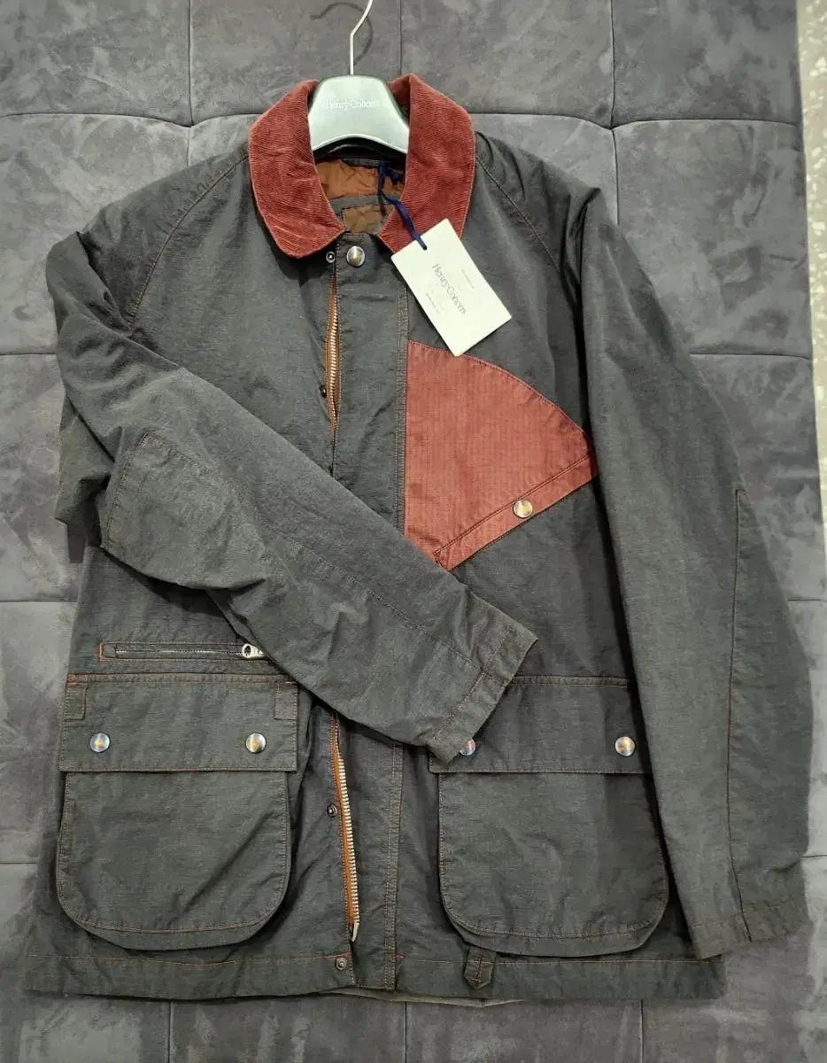 (NEW)HENRY Cotton FFC Garment Dying Fisherman Work Jacket Gray