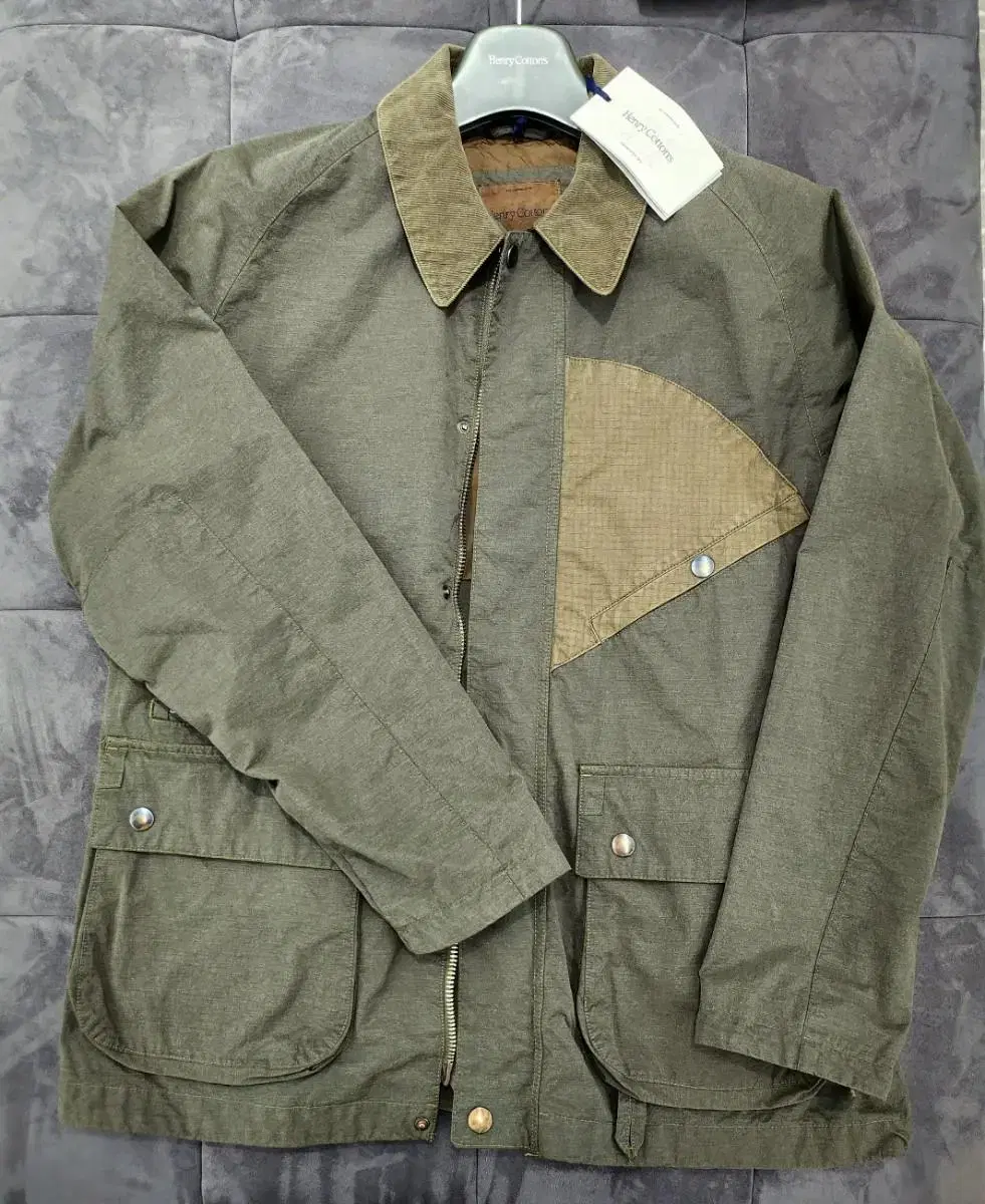 (NEW)HENRY Cotton FFC Garment Dying Fisherman Work Jacket Khaki