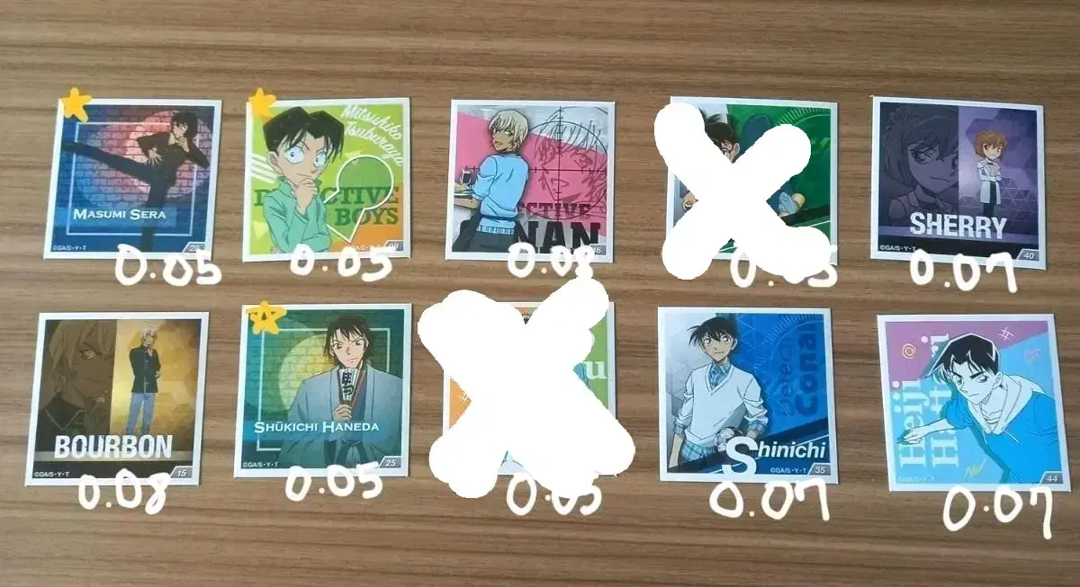 Detective Conan Bandeau Seals sticker wts Sells (Amuro, Shinichi, Hattori, Sherry, etc.)