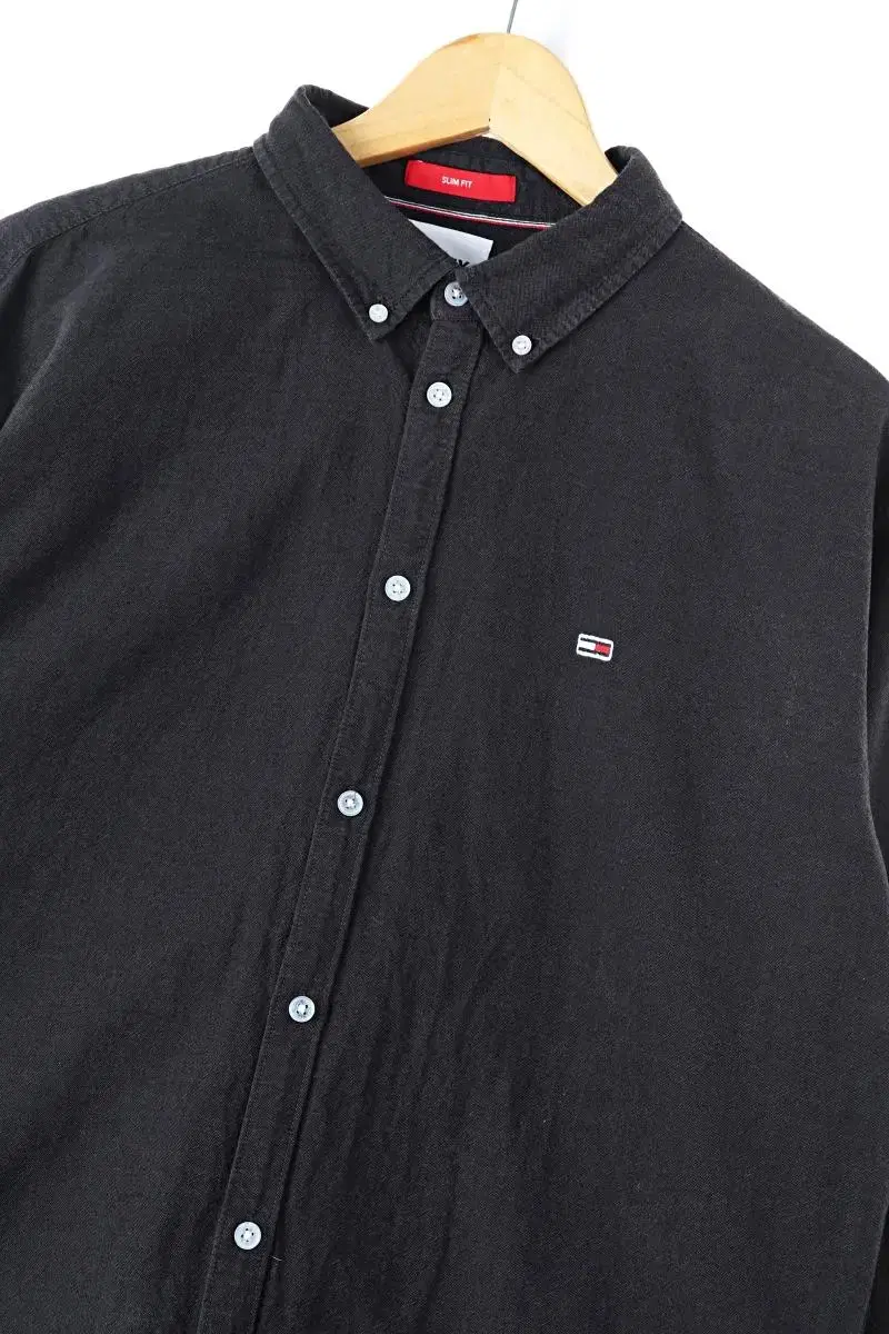 (XXL) Tommy Hilfiger Shirt Southern Black Cotton Old School Big Size-B325