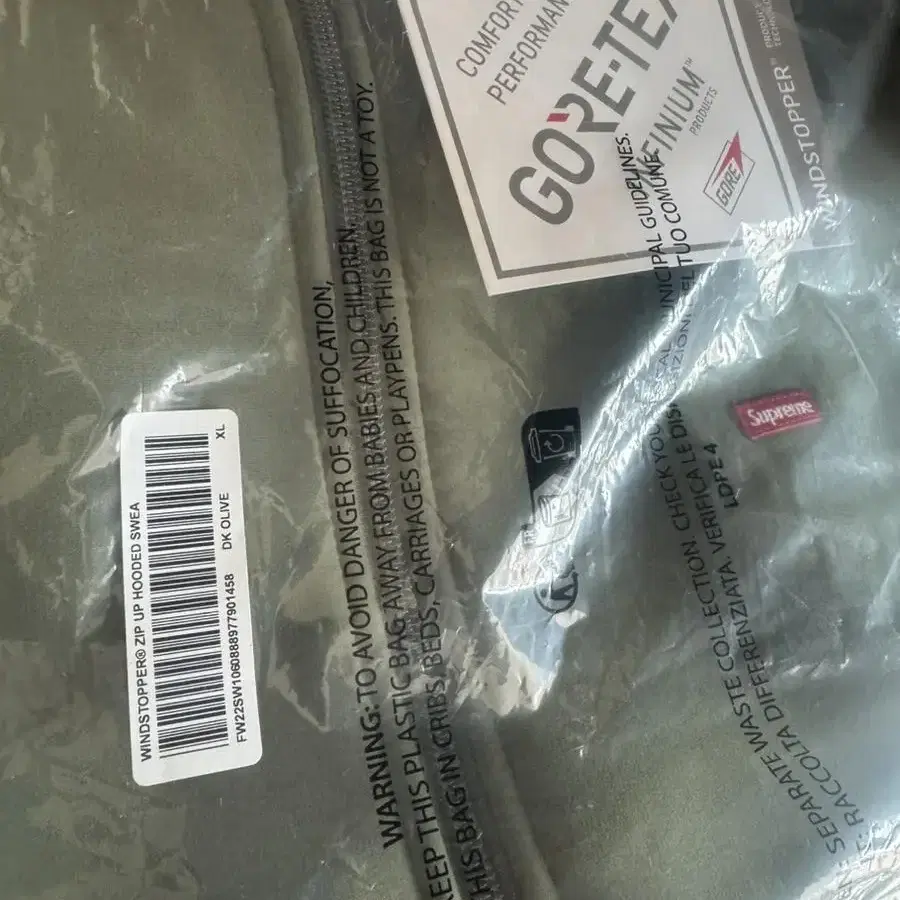 Supreme windstopper zip up dark olive XL