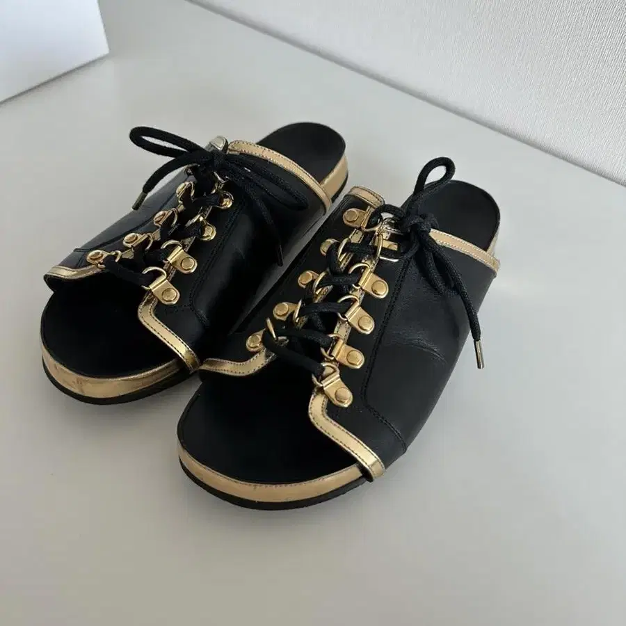 Balmain lace up sandals 발망 슬리퍼