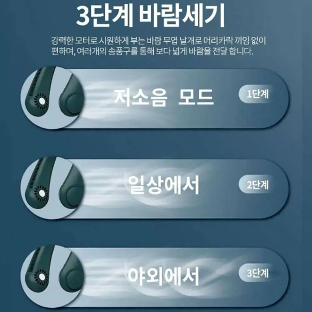 초강력 목에거는 휴대용 캠핑 넥밴드 / 목 목걸이 무선 선풍기 낵밴드