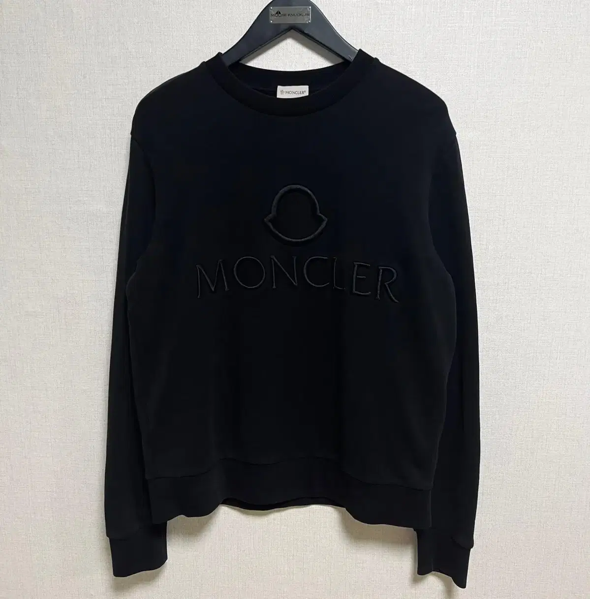 L / Moncler Big Logo Crew Neck Sweater