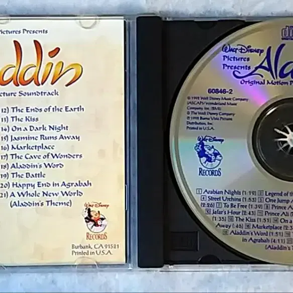 [희귀CD]Aladdin OST 미국판 CD (92년)