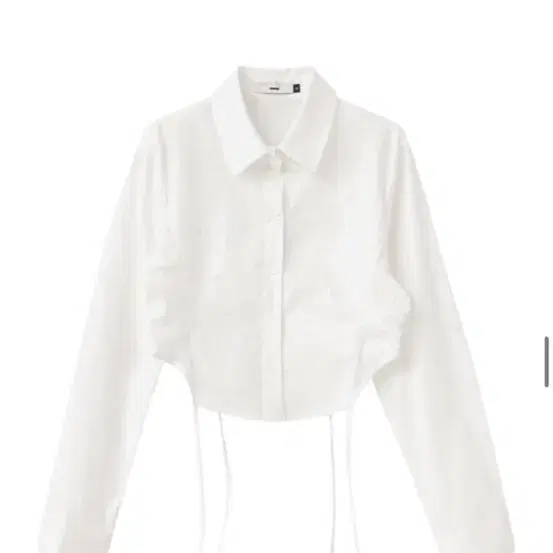 [1회착용]Side Shirring Slim Shirt, Ivory