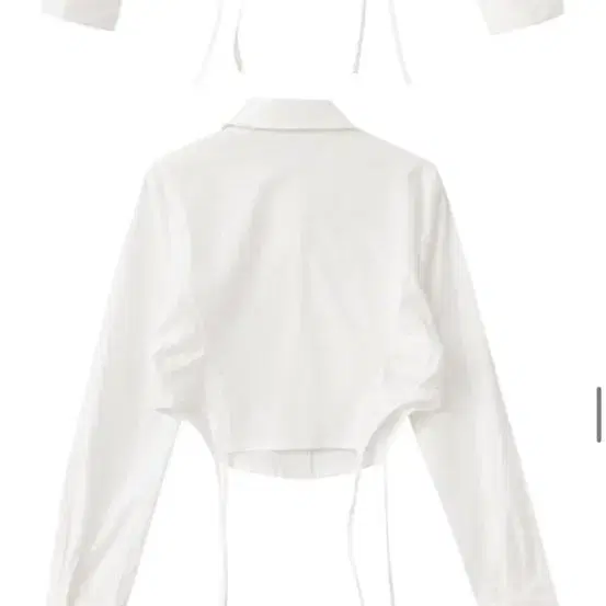 [1회착용]Side Shirring Slim Shirt, Ivory