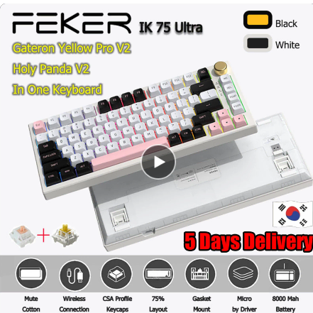 Feker Ik75 pro v3  게이트론 황축 유무선 키보드 팝니다.