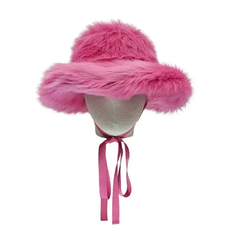 Q millinery pink fur buckethat