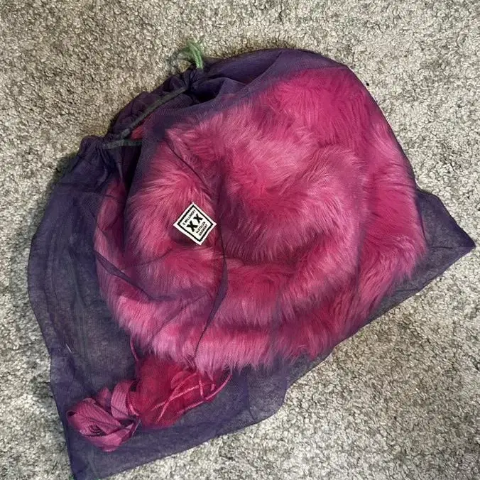 Q millinery pink fur buckethat