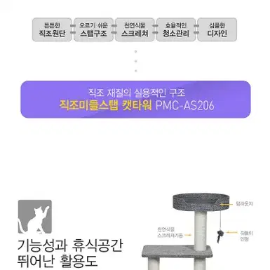 PMC-AS206 직조 미들 스탭 캣타워