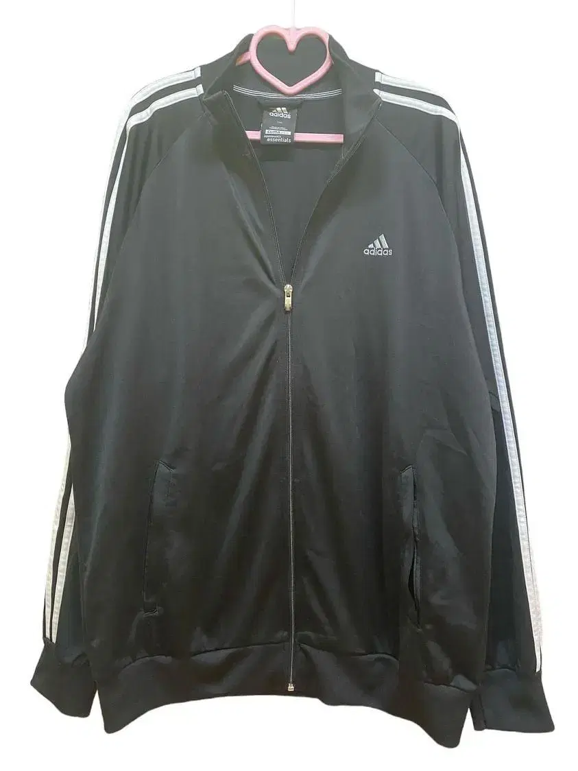 Adidas Three Stripes Logo Embroidered Black Track Top Jersey