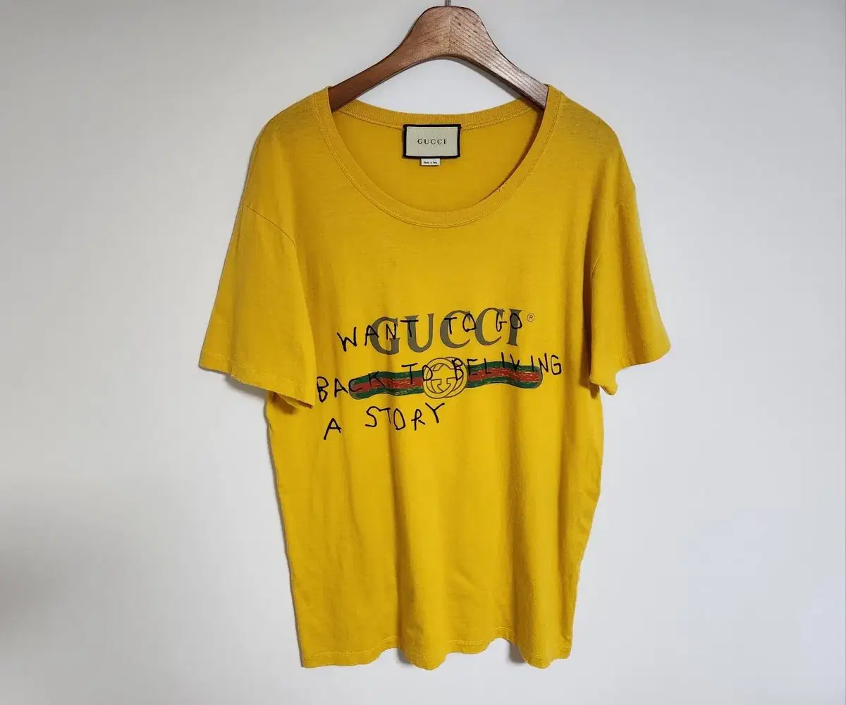 [M] Gucci Yel Vintage Coco Capitan Bandeau Logo Short Sleeve T-shirt 493117