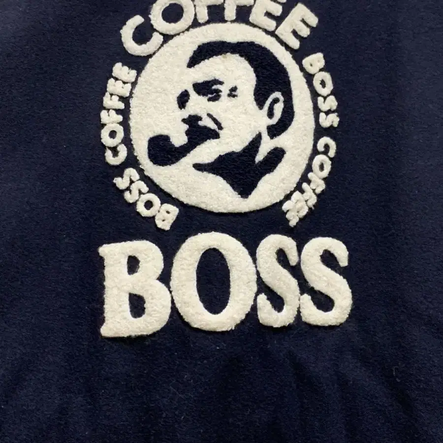 빈티지 산토리 보스커피 바시티자켓 가죽 boss coffee