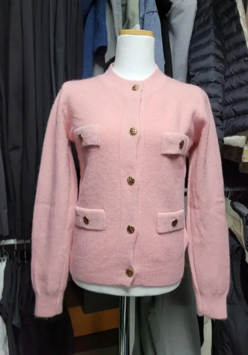 Pink knit cardigan