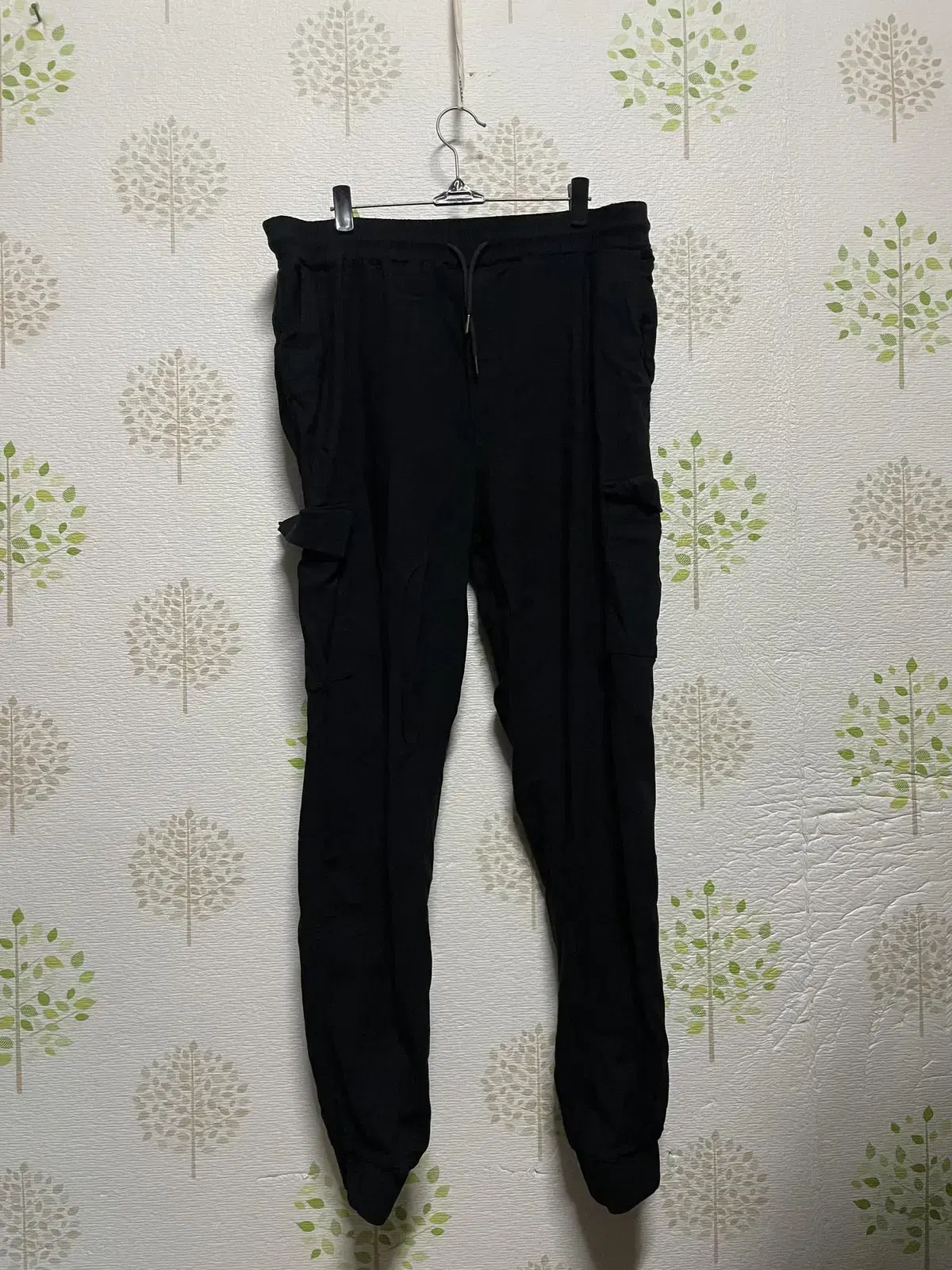 RUCHED ANKLE PANTS BLACK