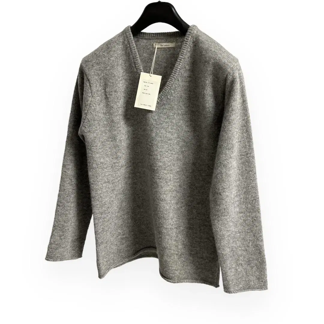 The Letters Cutout V-Neck Wool Knit Sweater, M