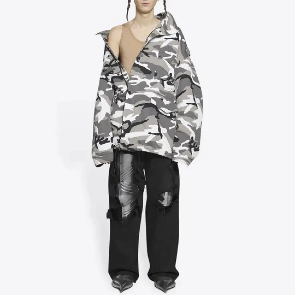 Balenciaga 21FW Asymmetric Snow Camo M65