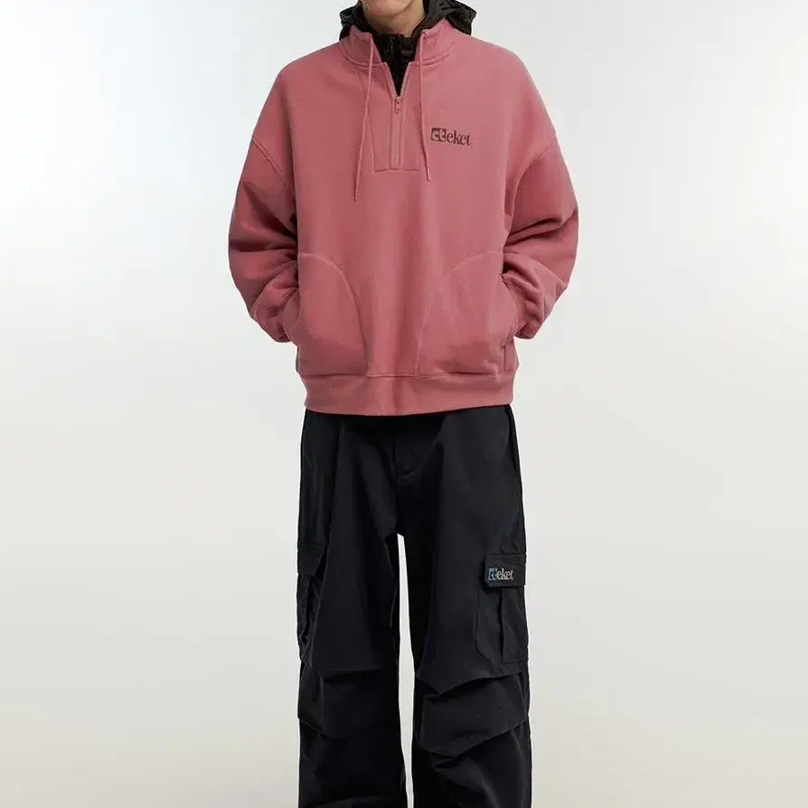 Plan Half Zip-Up Sweatshirt Pink 테켓 핑크