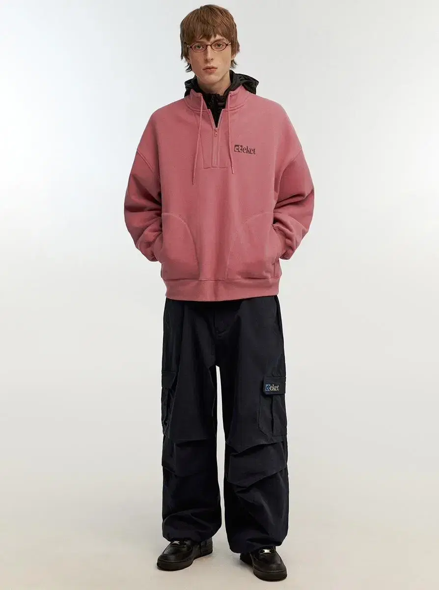 Plan Half Zip-Up Sweatshirt Pink 테켓 핑크