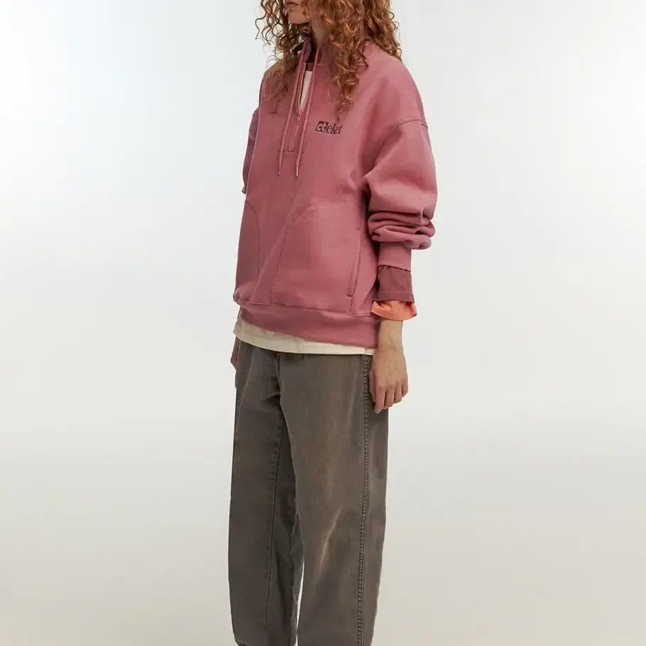 Plan Half Zip-Up Sweatshirt Pink 테켓 핑크