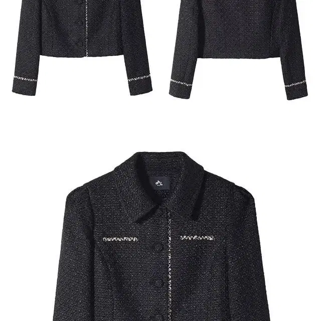 TWEED SHORT JACKET_BLACK