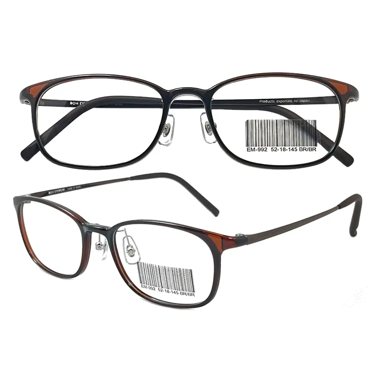 Domestic export square fashion horn-rimmed metal-rimmed lightweight wool metal-rimmed eyeglass frame EM-992