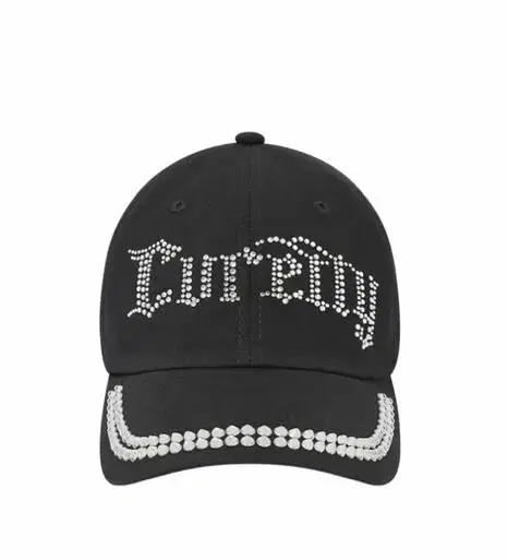 큐리티 볼캡 모자 C RHINESTONE BALL CAP_BLACK