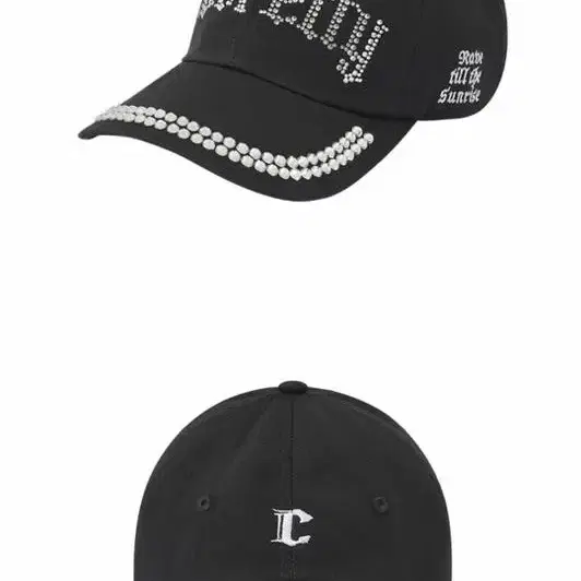 큐리티 볼캡 모자 C RHINESTONE BALL CAP_BLACK