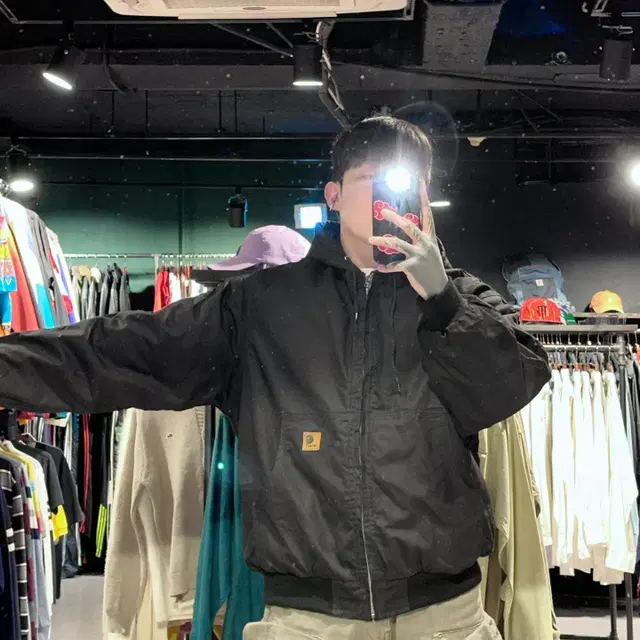 칼하트 Carhartt 데님 누빔 블랙 워크 자켓 XL