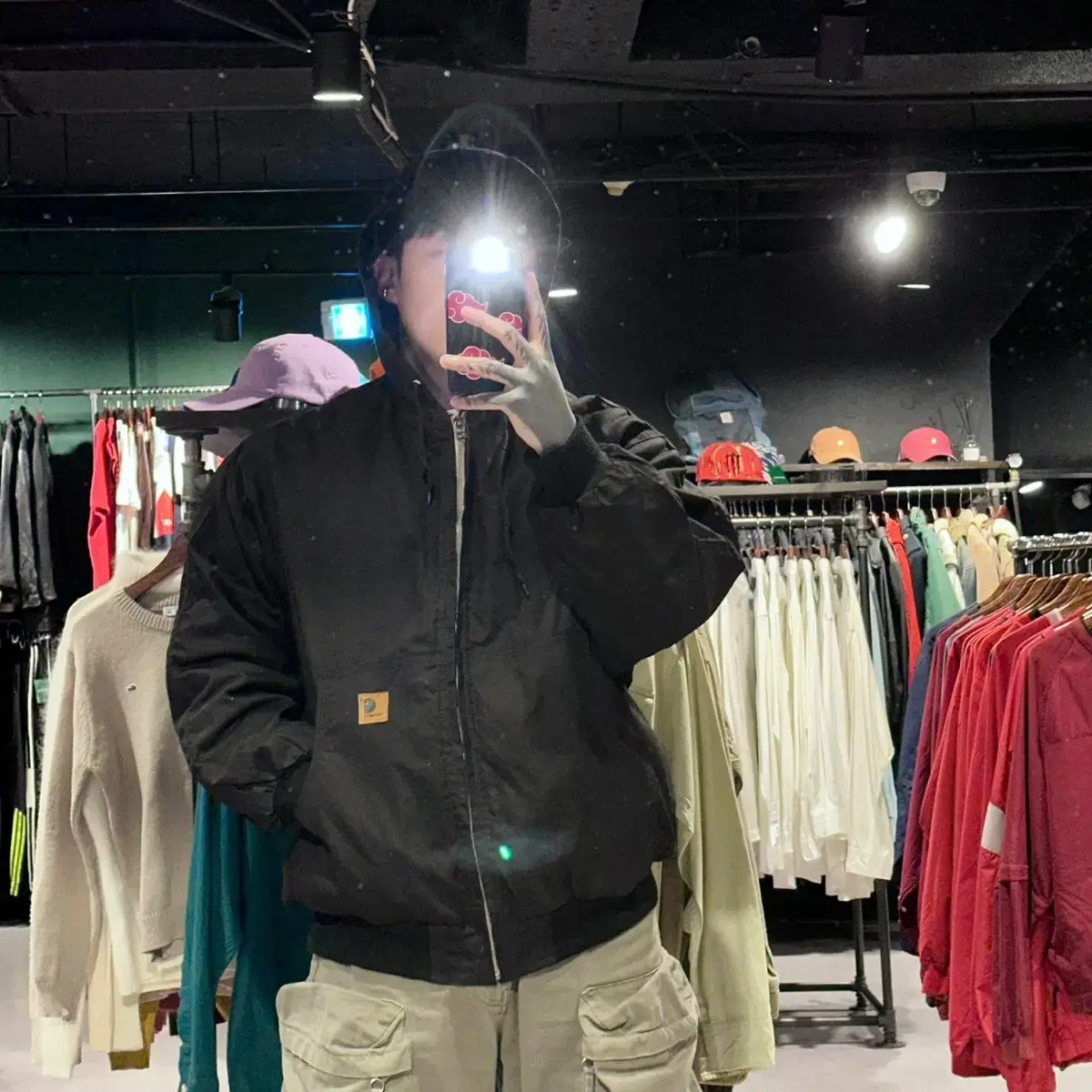 칼하트 Carhartt 데님 누빔 블랙 워크 자켓 XL